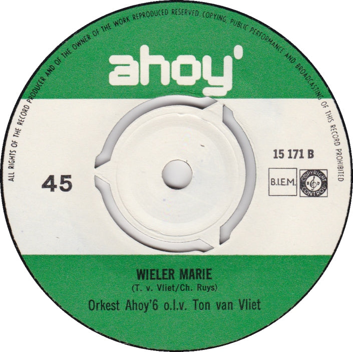 Orkest Ahoy' 6 o.l.v. Ton van Vliet - Allez Allez 13905 Vinyl Singles Vinyl Goed / Hoes Goed