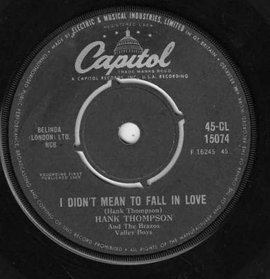 Hank Thompson - I Guess I'm Getting Over You Vinyl Singles Vinyl Zeer Goed / Hoesje Generic "VINYLSINGLES.NL"