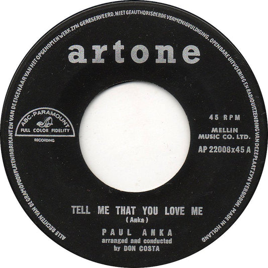 Paul Anka - I Love You Baby 02368 Vinyl Singles Vinyl Goed / Hoes Generic