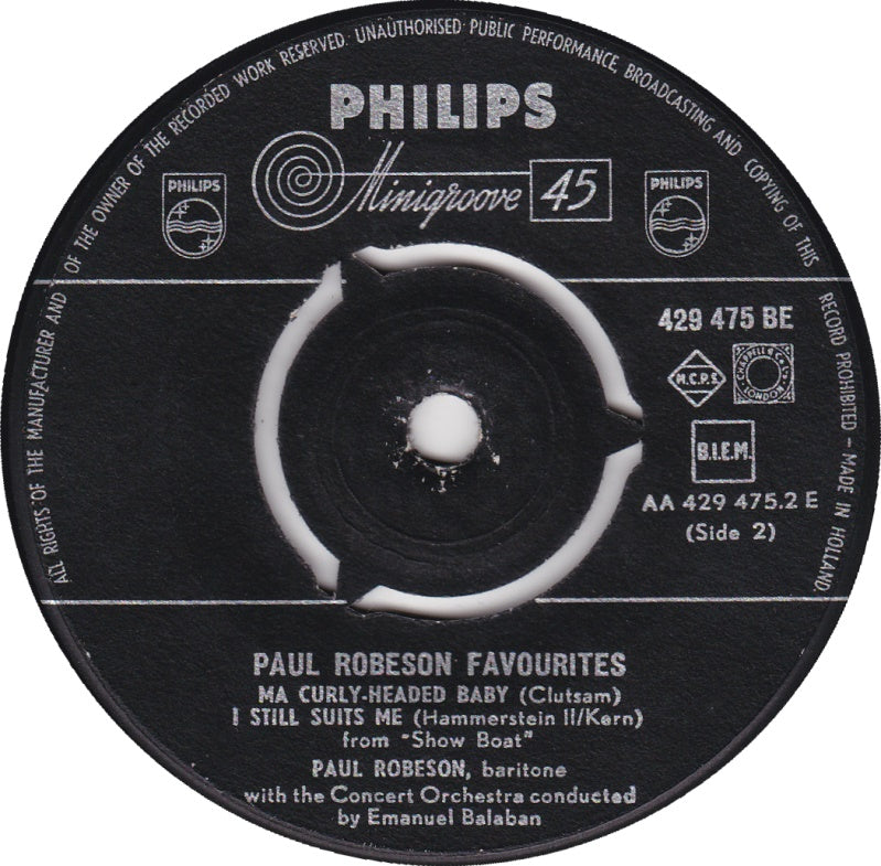 Paul Robeson - Favourites 14409 Vinyl Singles EP Vinyl Goed / Hoes Goed