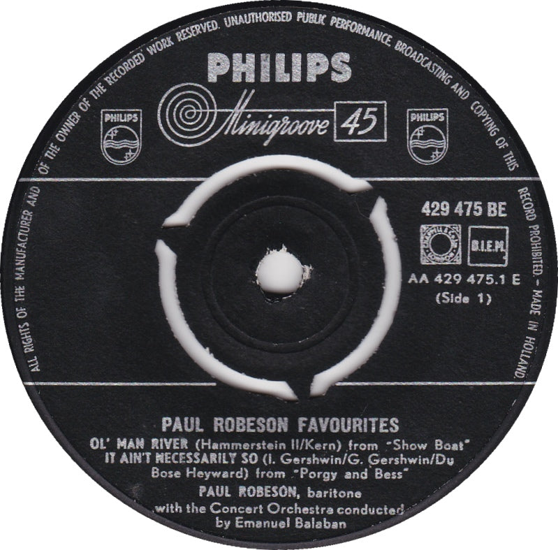 Paul Robeson - Favourites 14409 Vinyl Singles EP Vinyl Goed / Hoes Goed