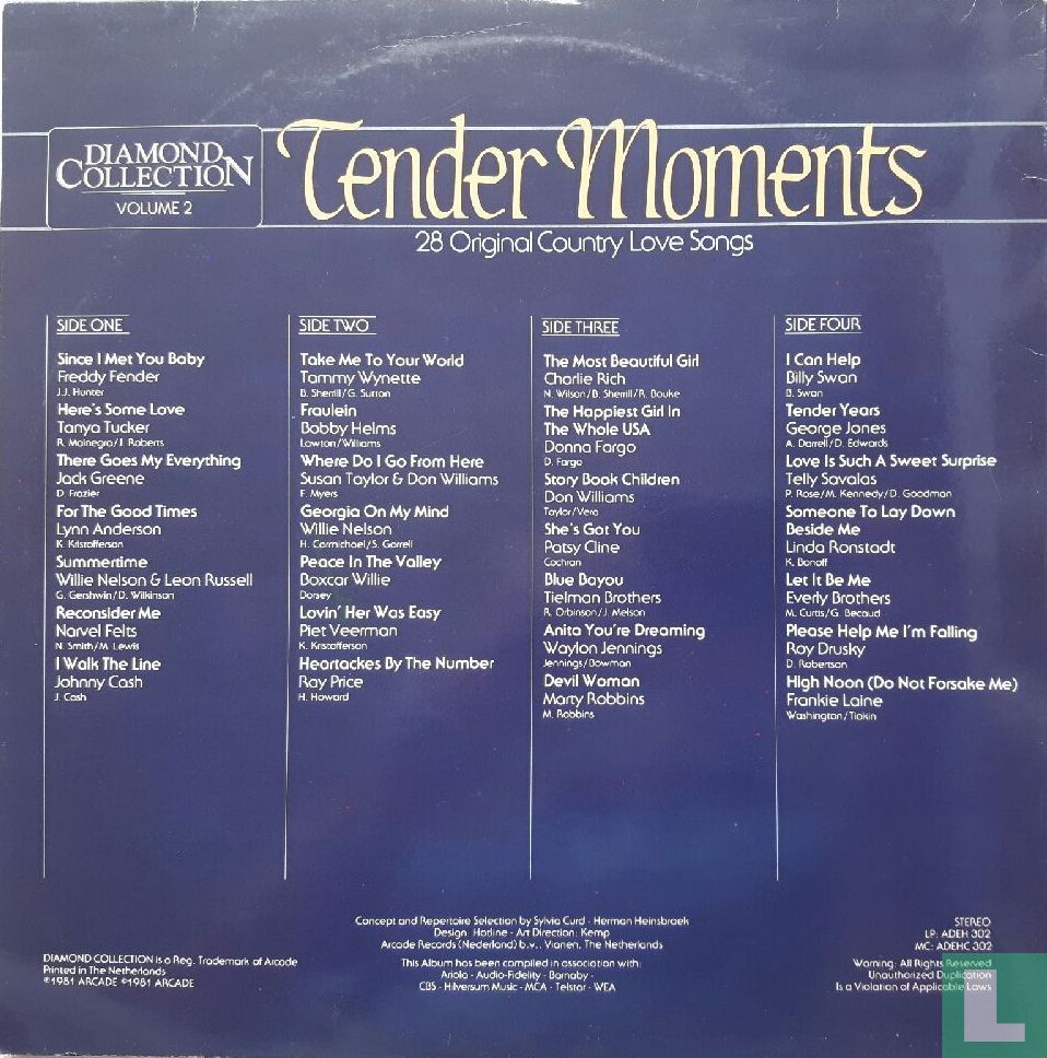 Various - Tender Moments - 28 Original Country Love Songs (LP) 48208 Vinyl LP Vinyl Goed / Hoes Goed