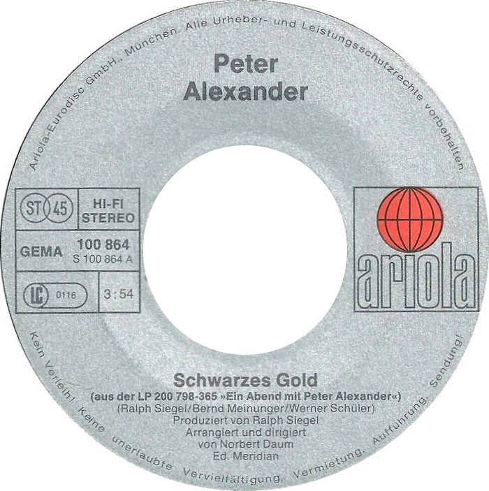 Peter Alexander - Schwarzes Gold 10229