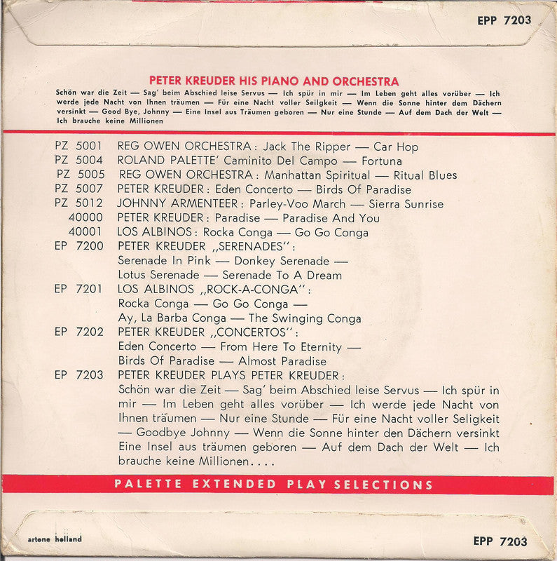 Peter Kreuder - Plays Peter Kreuder 17013 Vinyl Singles EP Vinyl Goed / Hoes Goed