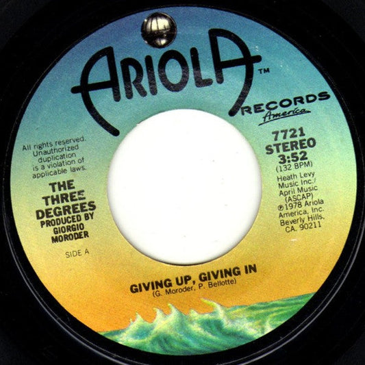 Three Degrees - Giving Up Giving In 14271 Vinyl Singles Vinyl Goed / Hoes Goed