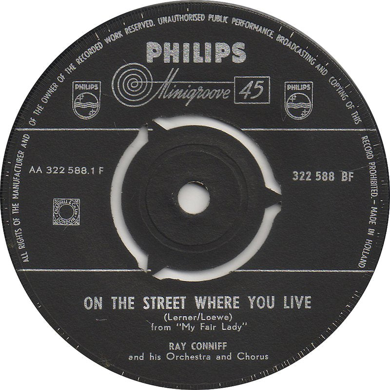 Ray Conniff - On The Street Where You Live 25825 Vinyl Singles Vinyl Goed / Hoes Goed