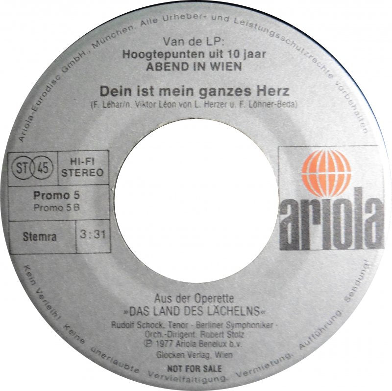Van De LP: Hoogtepunten Uit 10 Jaar Abend In Wien 30551 Vinyl Singles Vinyl Goed / Hoes Goed
