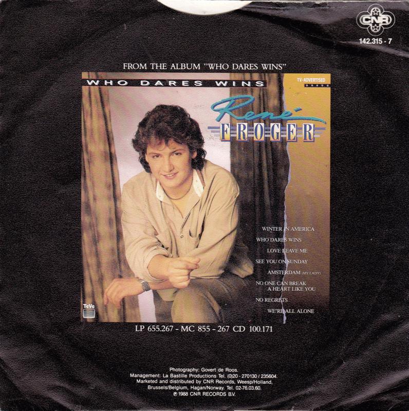 Rene Froger - See You On Sunday 00754 Vinyl Singles Vinyl Goed / Hoes Redelijk