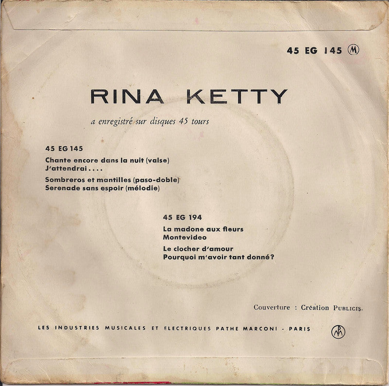 Rina Ketty – Chante Encore Dans La Nuit 29548 Vinyl Singles EP Vinyl Goed / Hoes Goed