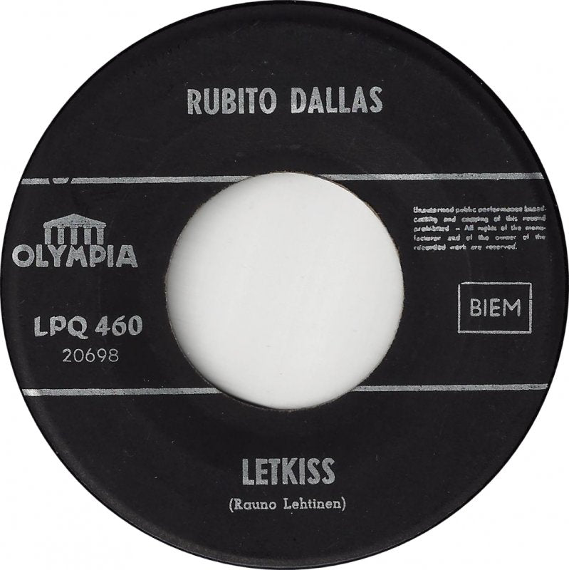 Rubito Dallas & His Orchestra - Letkiss 29598 Vinyl Singles Vinyl Goed / Hoes Goed