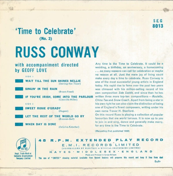 Russ Conway - Time To Celebrate (No. 3) 16266 Vinyl Singles Vinyl Goed / Hoes Goed