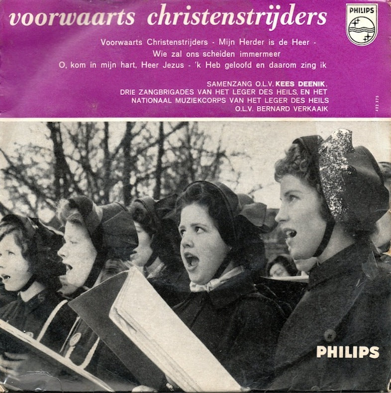 Drie Zangbrigade Van Het Leger Des Heils - Voorwaarts Christenstrijders Vinyl Singles EP Vinyl Zeer Goed / Hoesje Goed "VINYLSINGLES.NL"