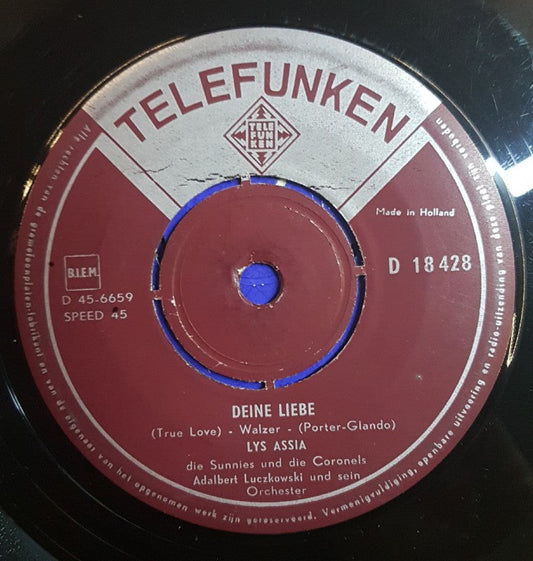 Lys Assia - Deine Liebe 13596 Vinyl Singles Vinyl Goed / Hoes Goed