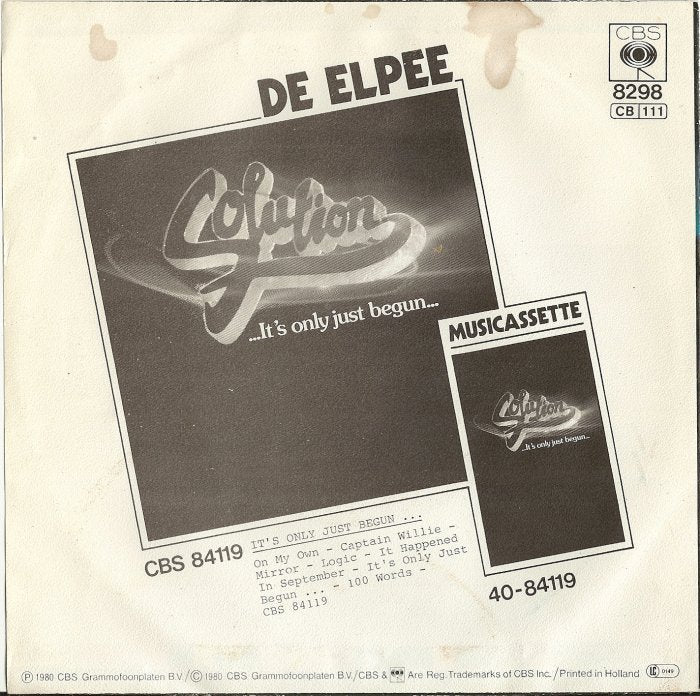 Solution - It's Only Just Begun 15311 Vinyl Singles Vinyl Goed / Hoes Goed