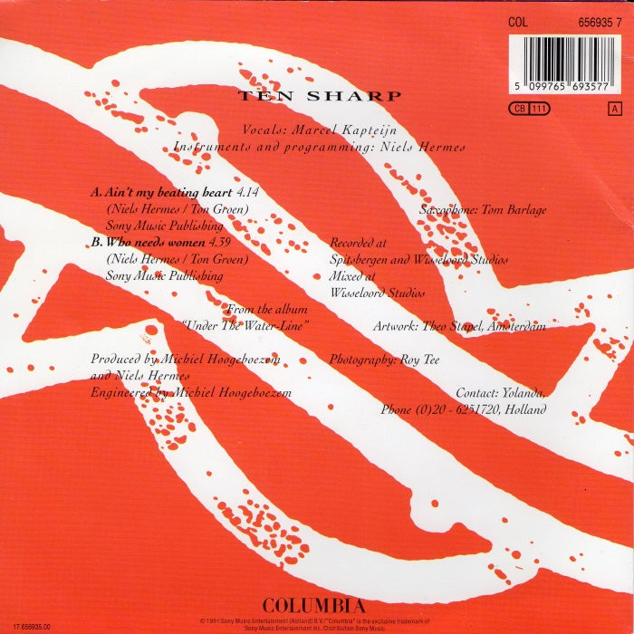 Ten Sharp - Ain't My Beating Heart 11585 Vinyl Singles Vinyl Goed / Hoes Goed