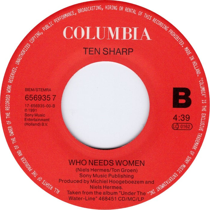 Ten Sharp - Ain't My Beating Heart 11585 Vinyl Singles Vinyl Goed / Hoes Goed