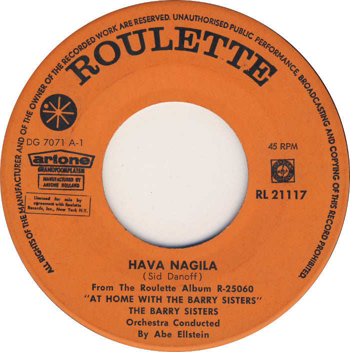 Barry Sisters - Hava Nagila 13916