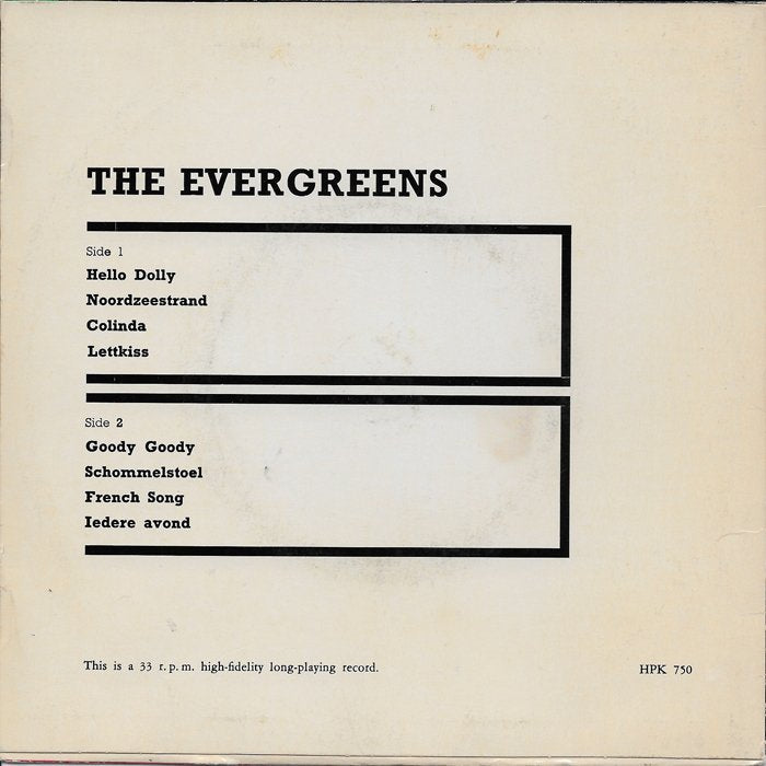 Evergreens - The Evergreens Vinyl Singles EP Vinyl Zeer Goed / Hoesje Goed "VINYLSINGLES.NL"