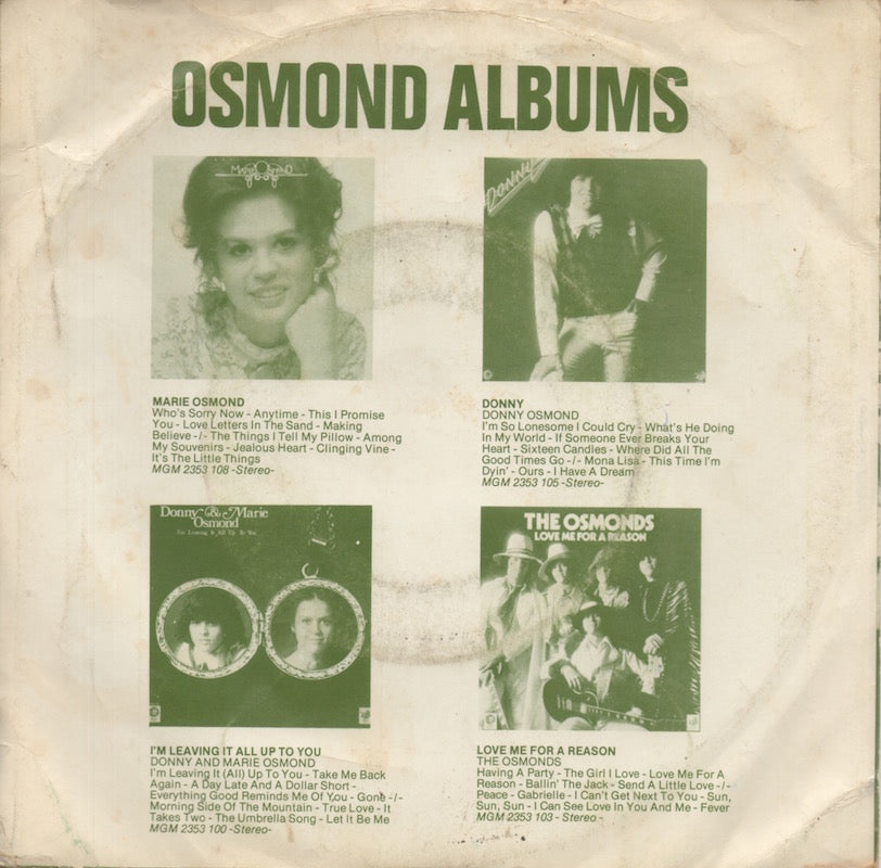 Osmonds - The Proud One 05939 Vinyl Singles Vinyl Goed / Hoes Goed