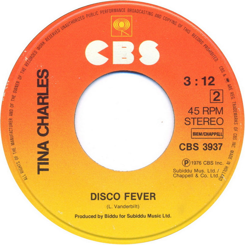 Tina Charles - Disco Fever 27757 Vinyl Singles Vinyl Goed / Hoes Goed