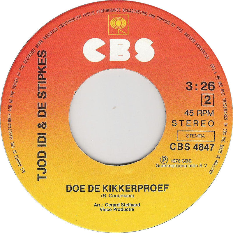 Tjot Idi En De Stipkes - Drie Matrozen En 'n Generaal 40580 Vinyl Singles Vinyl Goed / Hoes Goed