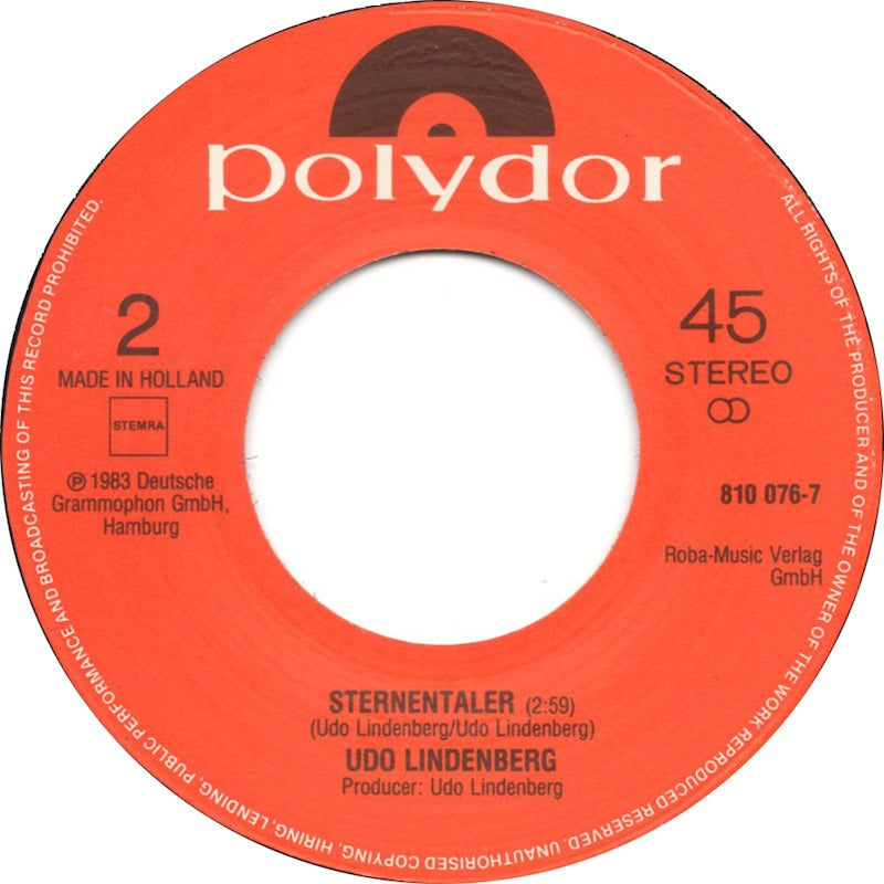Udo Lindenberg - Sonderzug Nach Pankow 31985 Vinyl Singles Vinyl Goed / Hoes Goed