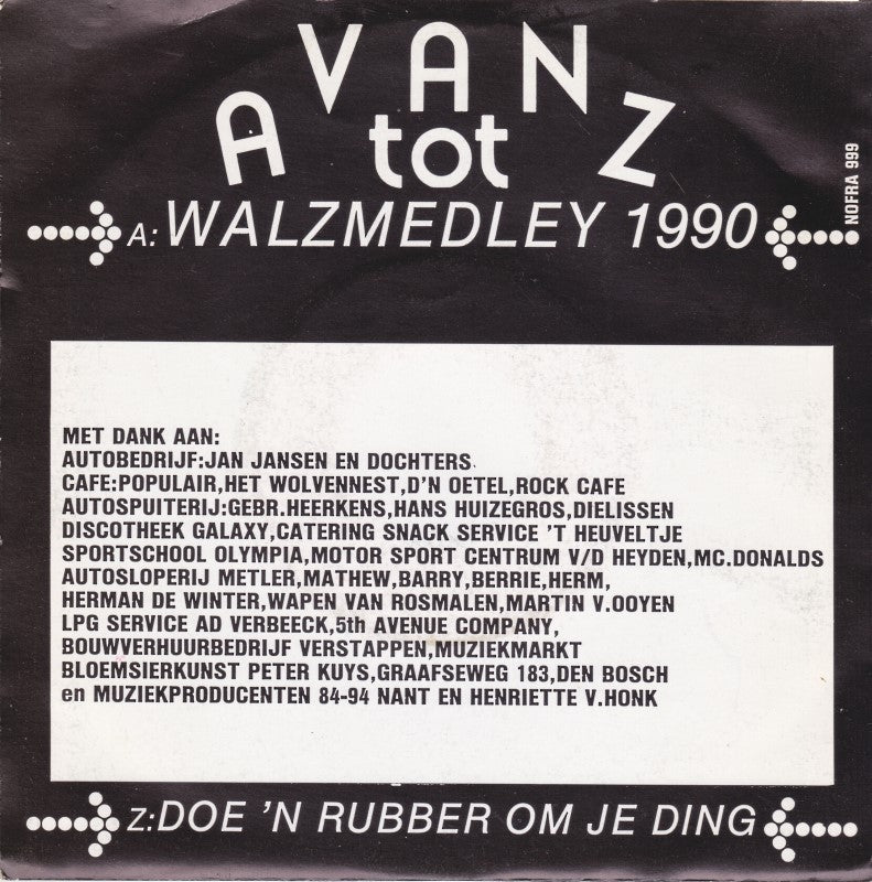 Van A Tot Z - Walzmedley 1990 24428 Vinyl Singles Vinyl Goed / Hoes Goed