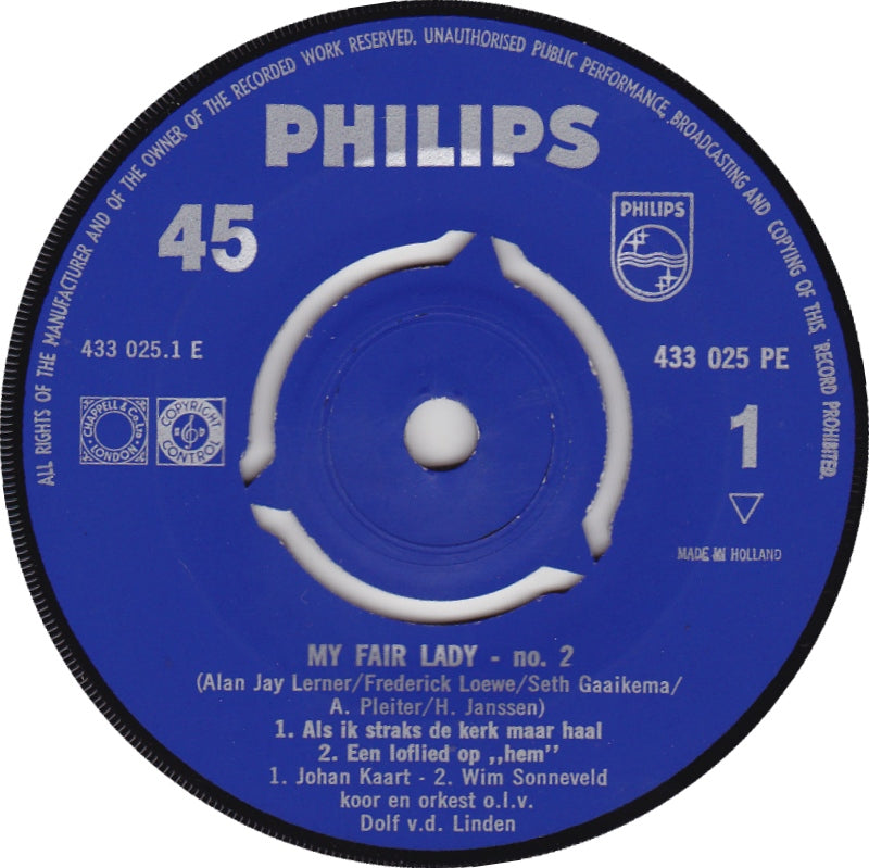 Wim Sonneveld, Margriet De Groot & Johan Kaart - My Fair Lady 2 40008 Vinyl Singles Vinyl Goed / Hoes Goed