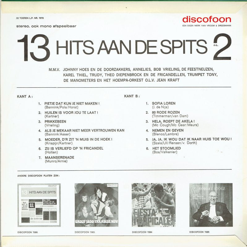 Various - 13 Hits Aan De Spits No. 3 (LP) 44680 Vinyl LP Vinyl Goed / Hoes Goed