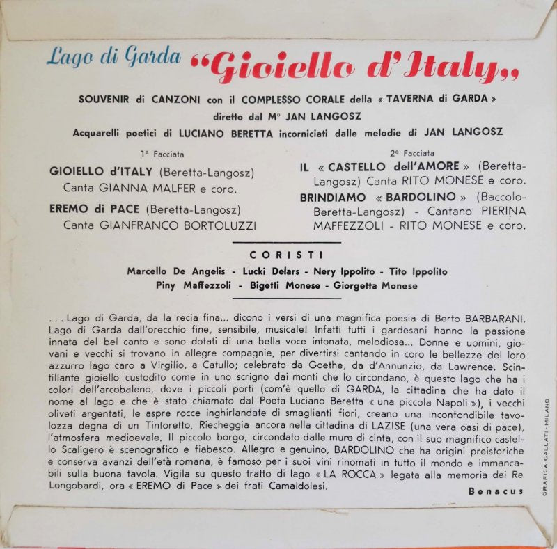 Jan Langosz Diretto - Canta Gianna Malfer E Coro 40862 Vinyl Singles EP Vinyl Goed / Hoes Goed