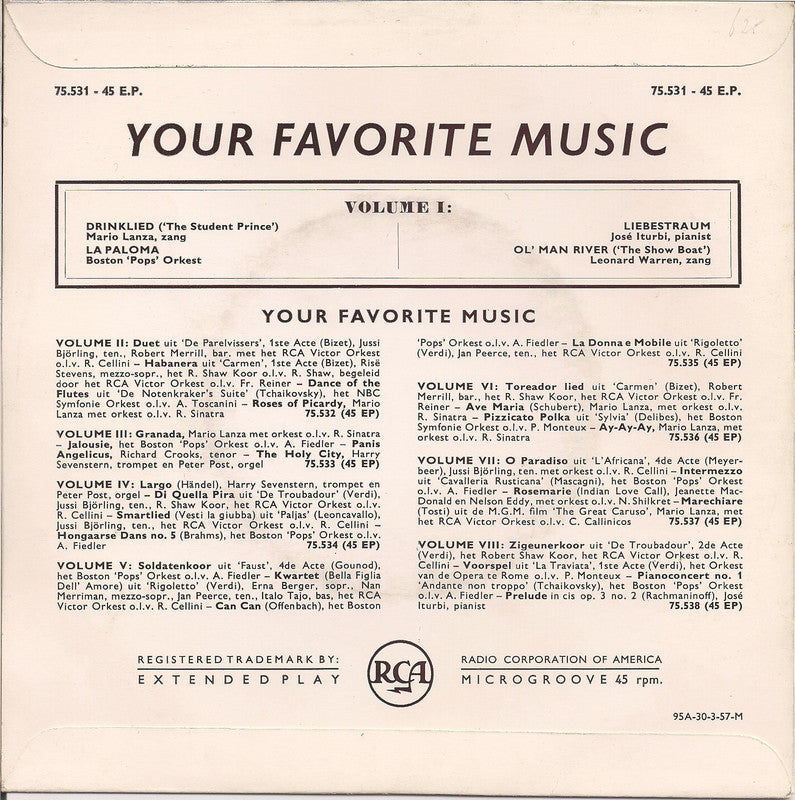 Your Favorite Music - Volume I 14903 Vinyl Singles EP Vinyl Goed / Hoes Goed