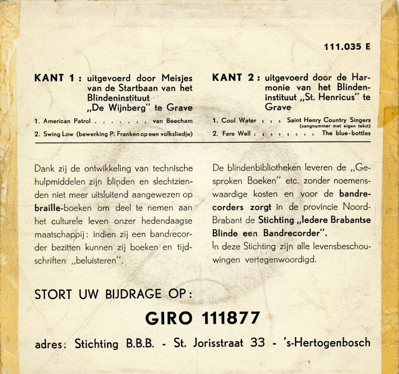 Meisjes Van De Startbaan - Iedere Brabantse Blinde Een Bandrecorder 14964 Vinyl Singles EP Vinyl Goed / Hoes Goed