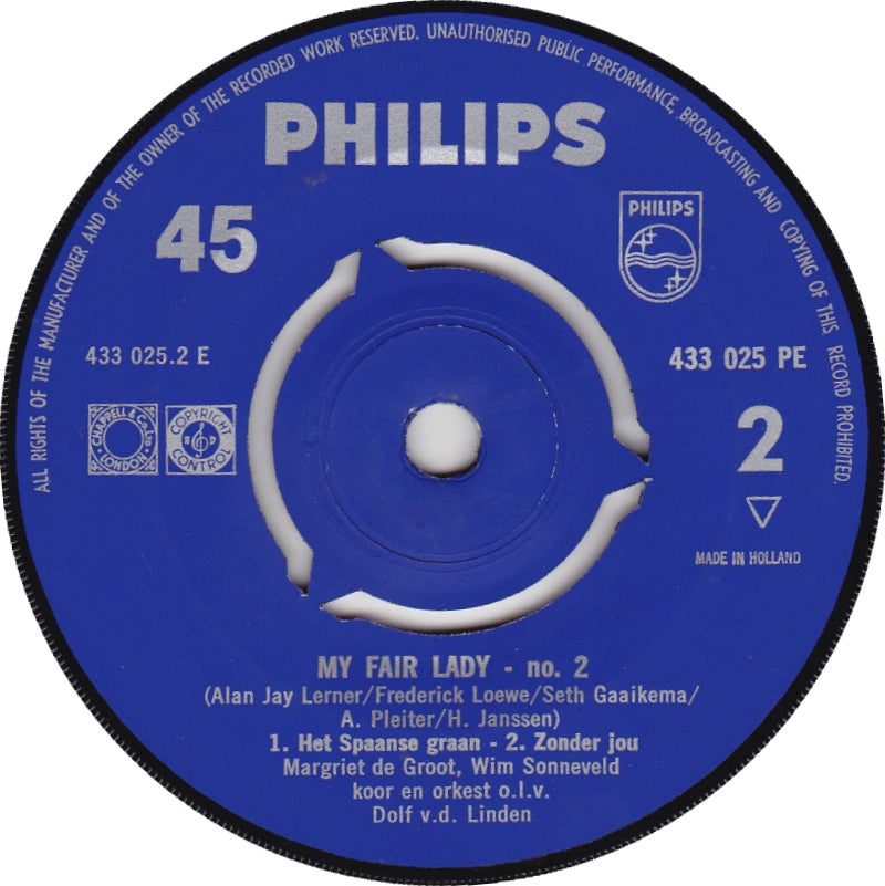 Wim Sonneveld, Margriet De Groot & Johan Kaart - My Fair Lady 2 40008 Vinyl Singles Vinyl Goed / Hoes Goed