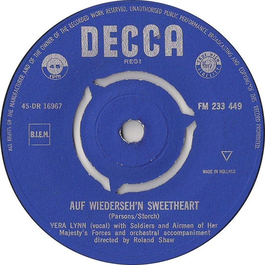 Vera Lynn - Auf Wiederseh'n Sweetheart 29609 Vinyl Singles Vinyl Goed / Hoes Generic
