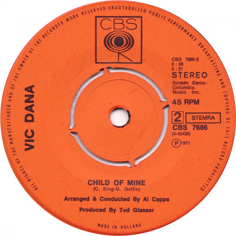 Vic Dana - The Love In Your Eyes 29904 Vinyl Singles Vinyl Goed / Hoes Goed