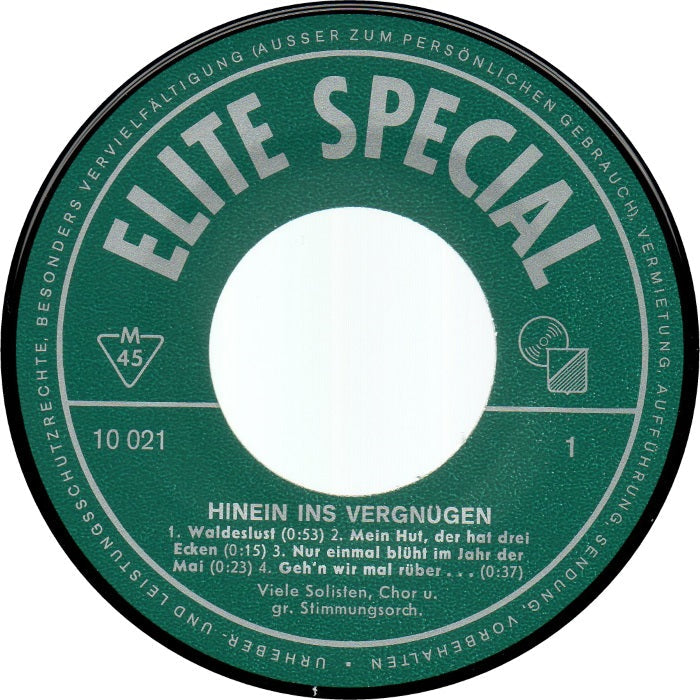 Viele Solisten, Chor Und Großes Stimmungsorchester - Hinein Ins Vergnügen 14906 Vinyl Singles Vinyl Goed / Hoes Goed