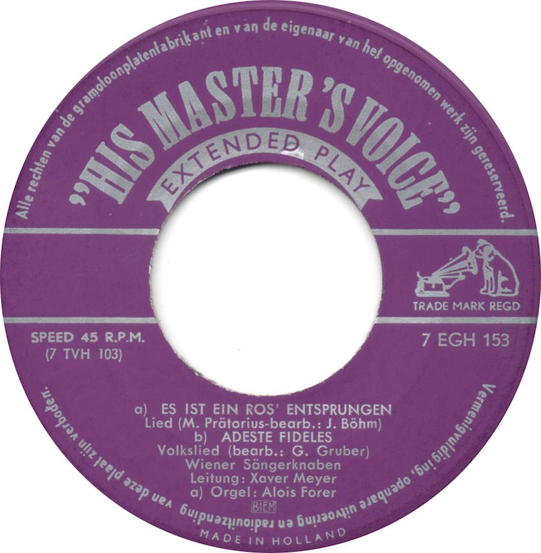 Wiener Sangerknaben - Singen Weihnachtslieder Deel 1 Vinyl Singles EP Vinyl Goed / Hoes Goed