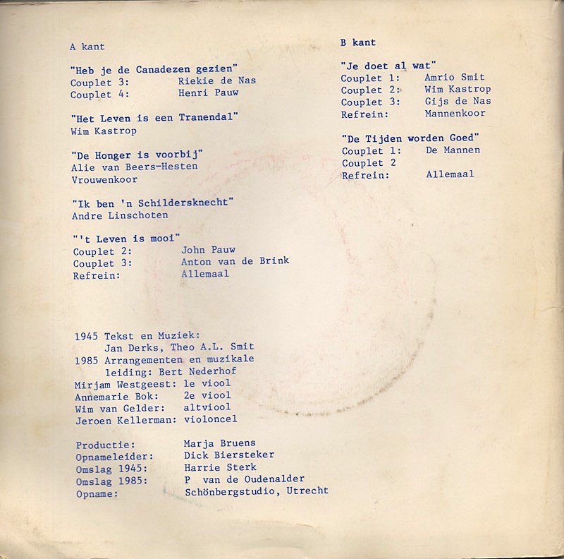 Wijk C Op De Planken - Heb Je De Canadezen Gezien Vinyl Singles Vinyl Goed / Hoes Goed