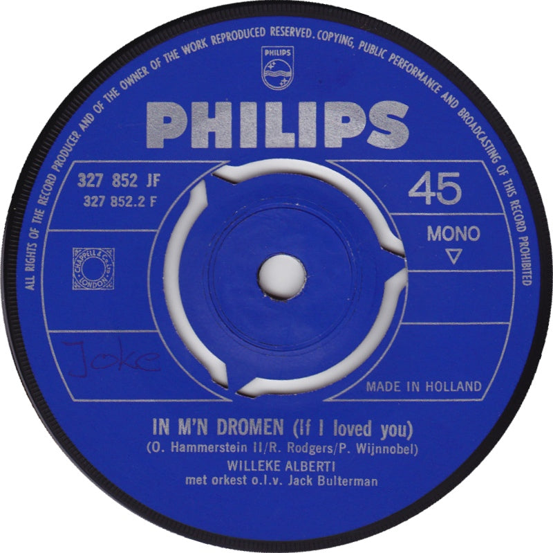 Willeke Alberti - Vanavond Om Kwart Over Zes Ben Ik Vrij 38996 (B) Vinyl Singles Vinyl Goed / Hoes Generic