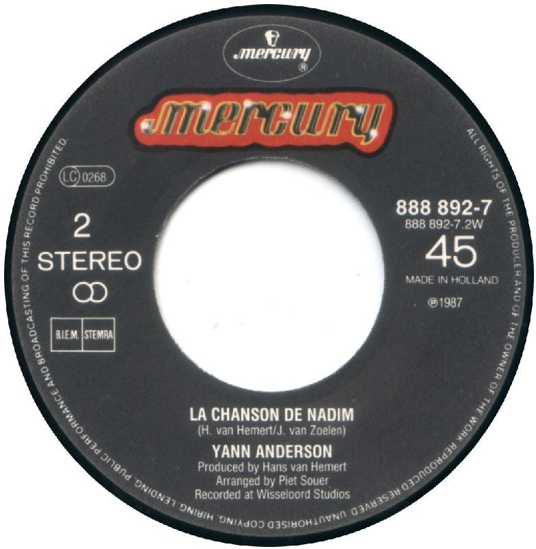 Yann Andersen - Song For Nadim 13605 Vinyl Singles Vinyl Goed / Hoes Goed