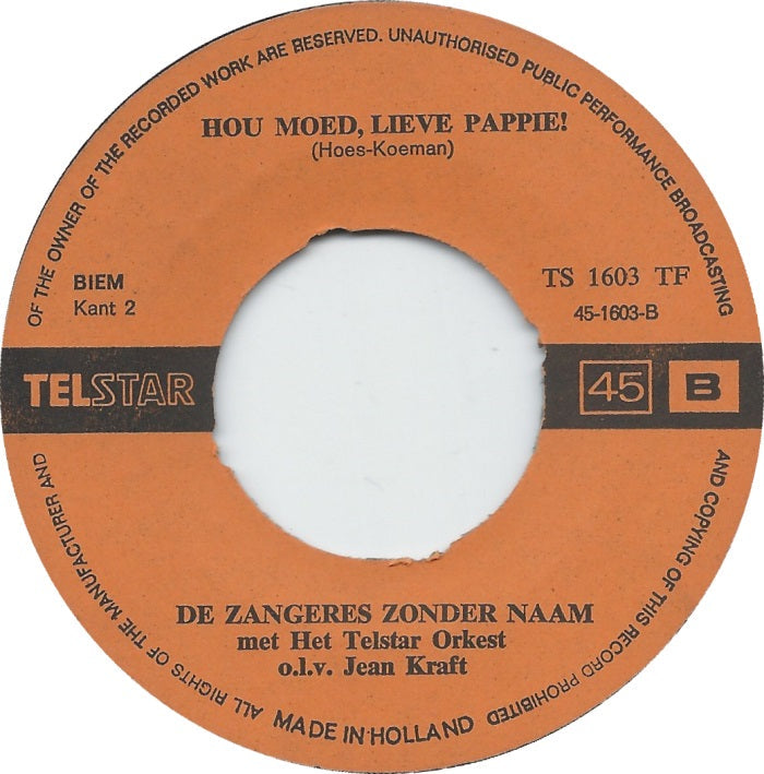 Zangeres Zonder Naam - Achter In 't Stille Klooster 28721 Vinyl Singles Vinyl Goed / Hoes Goed