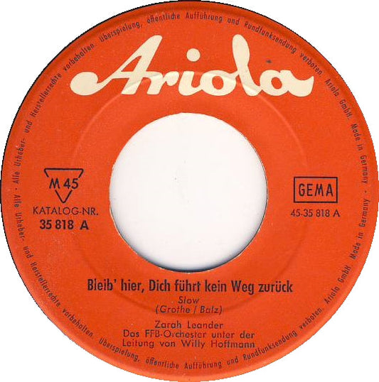 Zarah Leander - Wunderbar 24771 Vinyl Singles Vinyl Goed / Hoes Goed