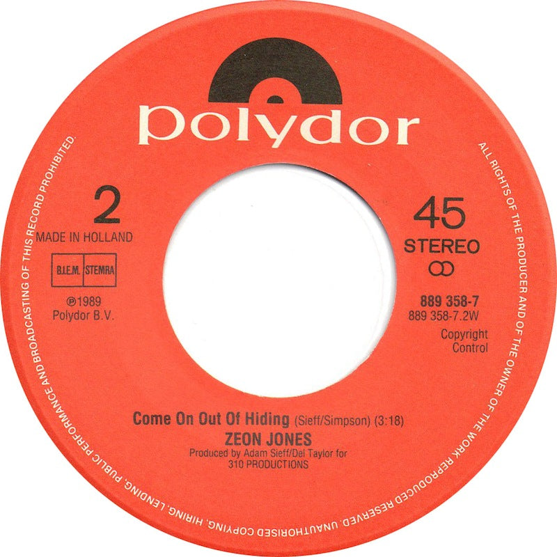 Zeon Jones - Spin Me Around 17465 Vinyl Singles Vinyl Goed / Hoes Goed