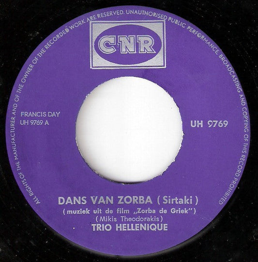 Trio Hellenique - Dans van Zorba (Sirtaki) 19759 Vinyl Singles Vinyl Goed / Hoes Generic