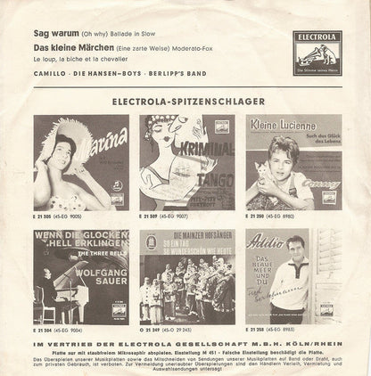 Camillo - Sag Warum 33046 Vinyl Singles Vinyl Zeer Goed / Hoesje Goed "VINYLSINGLES.NL"