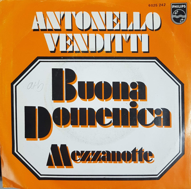 Antonello Venditti - Buona Domenica Vinyl Singles Vinyl Zeer Goed / Hoesje Goed "VINYLSINGLES.NL"