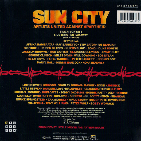 Artists United Against Apartheid - Sun City 35895 Vinyl Singles Vinyl Zeer Goed / Hoesje Goed "VINYLSINGLES.NL"