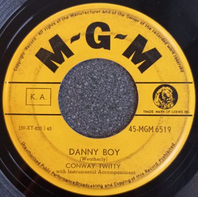 Conway Twitty - Danny Boy Vinyl Singles Vinyl Zeer Goed / Hoesje Generic "VINYLSINGLES.NL"