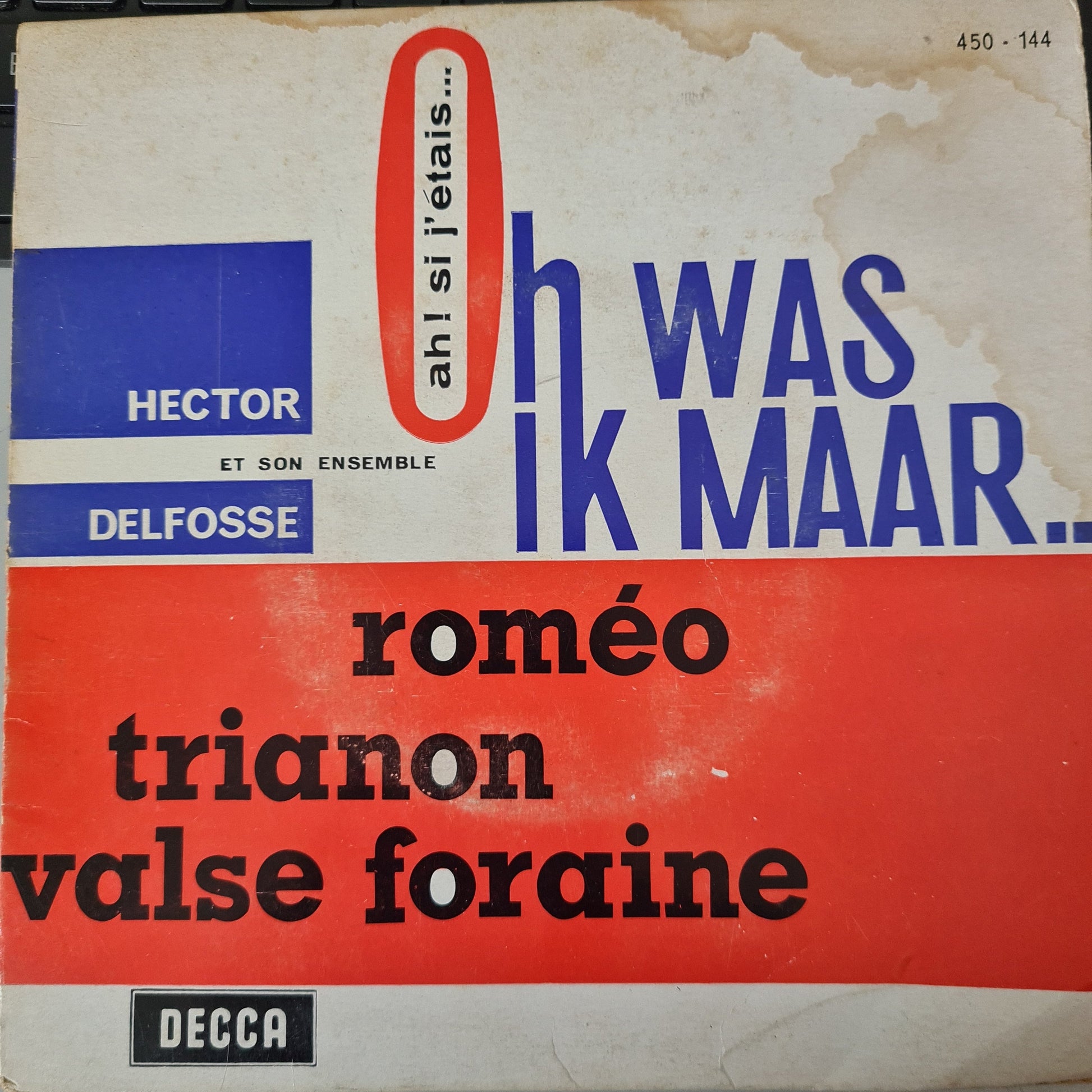 Hector Delfosse Et Son Ensemble - Oh Was Ik Maar Vinyl Singles EP Vinyl Zeer Goed / Hoesje Goed "VINYLSINGLES.NL"