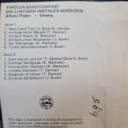 Lustigen Inntaler Schutzen - Tiroler Schutzenfest (Cassette) Cassettebandjes Vinyl Goed / Hoes Goed